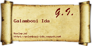 Galambosi Ida névjegykártya
