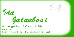 ida galambosi business card